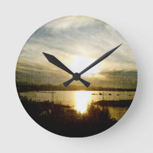 Horloge Ronde Au coucher du soleil