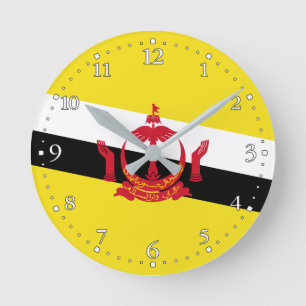 Horloge ronde au drapeau patriotique du Brunei