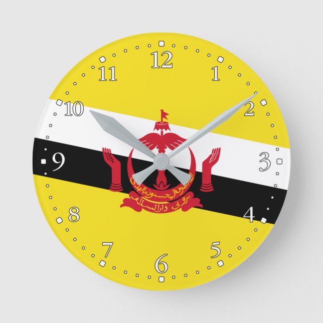 Horloge ronde au drapeau patriotique du Brunei (Recto)