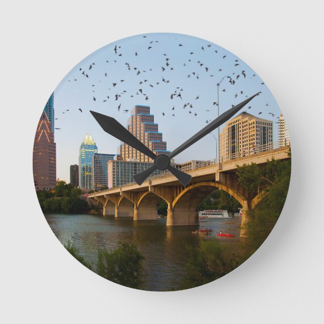 Horloge Ronde Austin, Texas avec chauves-souris (Recto)