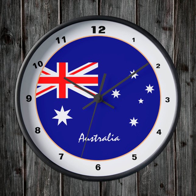 Horloge Ronde Australian Flag & Australia trendy fashion /design (Créateur téléchargé)