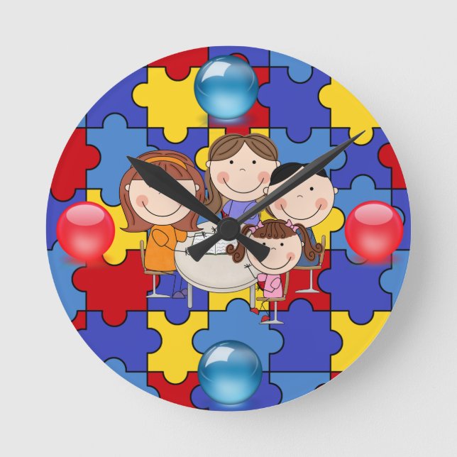 Horloge Ronde Autism Aware Clock 4 (Recto)