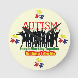 Horloge Ronde Autism round