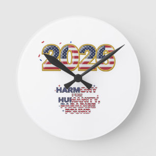Horloge Ronde Autocollant de paix patriotique