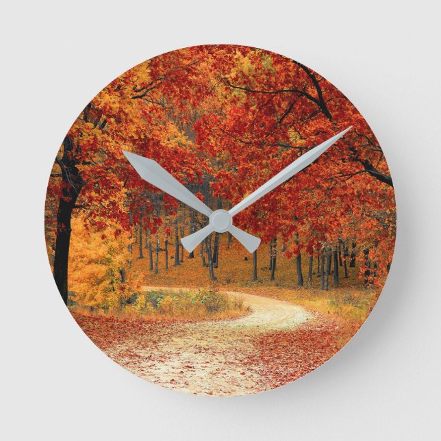 Horloge Ronde automne dans la forêt (Recto)