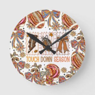 Horloge Ronde Automne Vintage Football Jour
