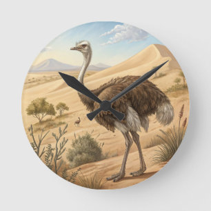 Horloge Ronde autruche