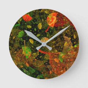 Horloge Ronde Autumn colorful decorative design