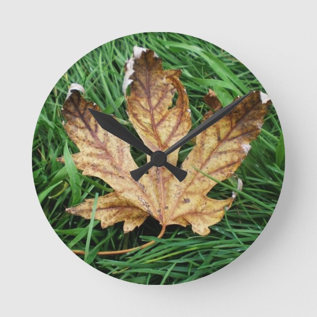 Horloge Ronde Autumn leaf clock (Recto)