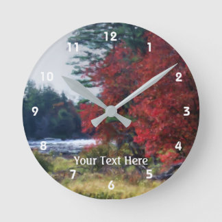 Horloge Ronde Autumn Trees Bordering Pond Nature