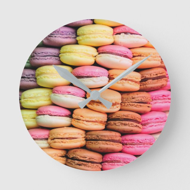 Horloge ronde aux macarons colorés excentriques (Recto)