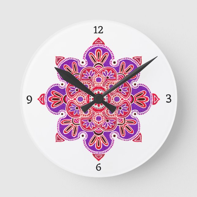 Horloge ronde avec médaillon rouge (Recto)