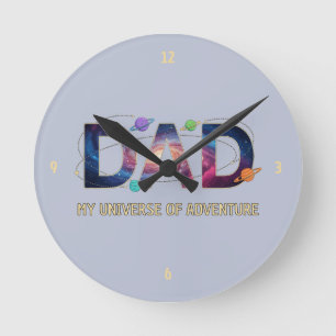 Horloge Ronde Aventure Papa Univers Galactique