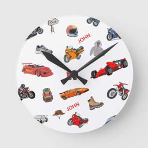 Horloge Ronde Aventurier et Passionné de Course Autocollant