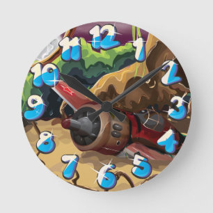 Horloge Ronde Avion de combat écrasé pendant la guerre mondiale