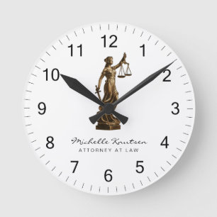 Horloge Ronde Avocat professionnel Avocat luxe Or Blanc