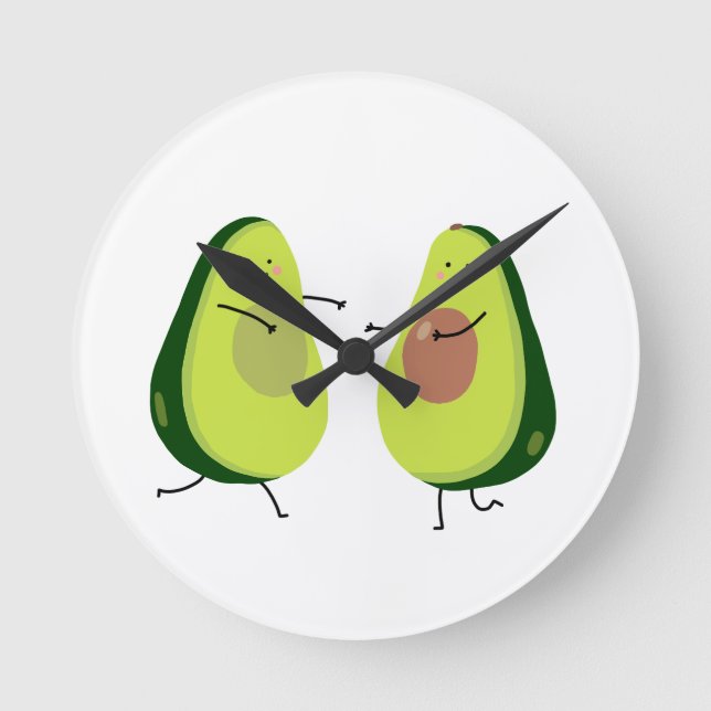 HORLOGE RONDE AVOCUDDLE, AVOCADO DESIGN (Recto)