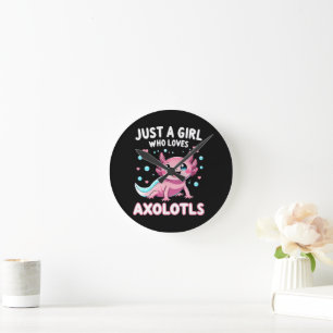 Horloge Ronde Axolotl Kawaii Juste Une Fille Qui Aime Les Axolot