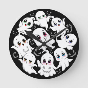 Horloge Ronde Baby Ghosts Éffrayant mignon Halloween humeur