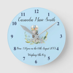 Horloge Ronde Baby's Birth Memento With Baby Zebra