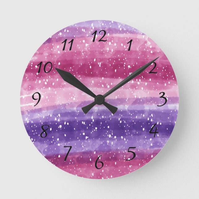 Horloge Ronde Backled de Purple and Pink (Recto)