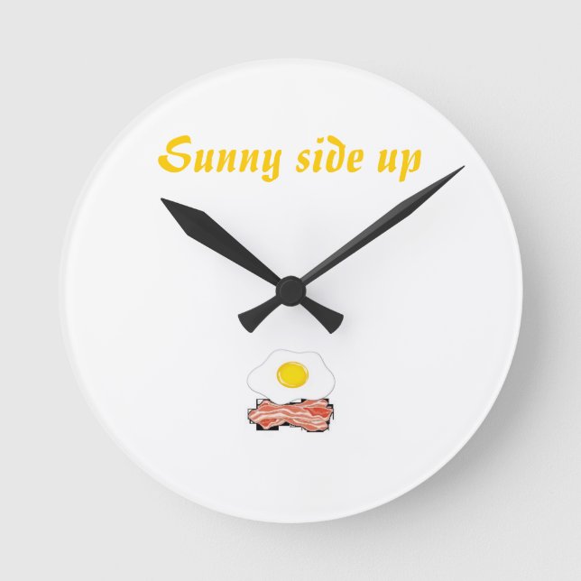 Horloge Ronde Bacon and eggs Clock (Recto)