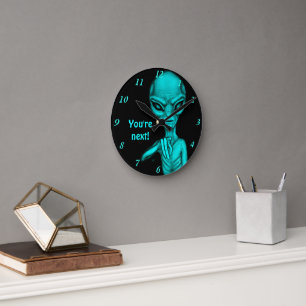 Horloge Ronde Bad Alien , You're next !