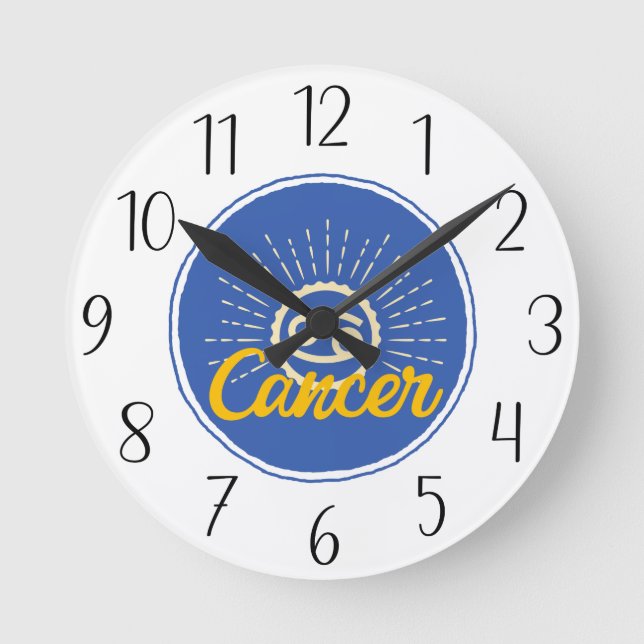 Horloge Ronde Badge de signe du cancer (Recto)