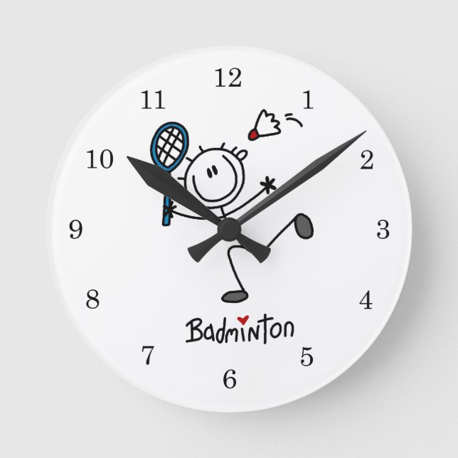 Horloge Ronde Badminton de base de la figure masculine (Recto)