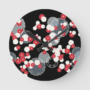 Horloge Ronde Bague de neige prune Jour de l'An