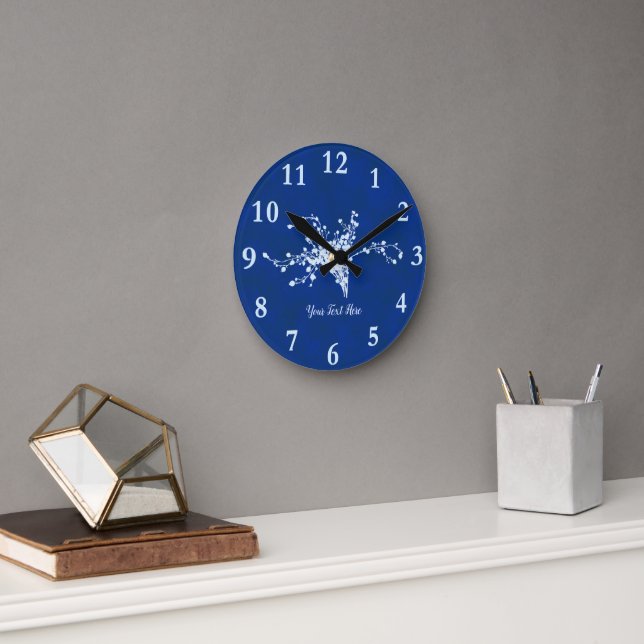 Horloge Ronde Baies à impression Cyano (Bureau)
