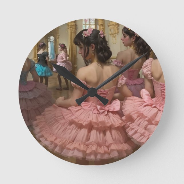 Horloge Ronde Bailarinas en una gran sala de estilo rocóco (Recto)