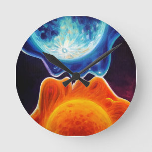 Horloge Ronde Baiser de soleil et de lune