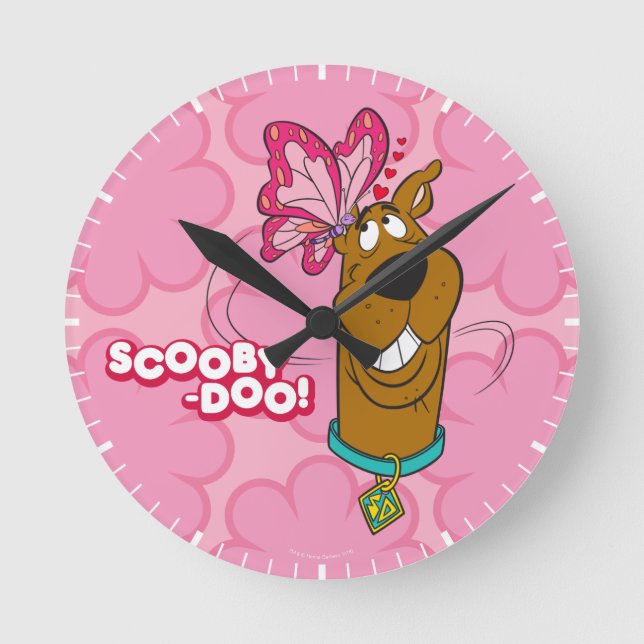 Horloge Ronde Baisers à papillon Scooby-Doo (Recto)