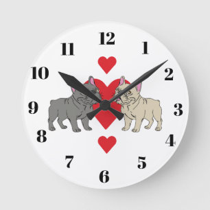 Horloge Ronde Baisers français Frenchies