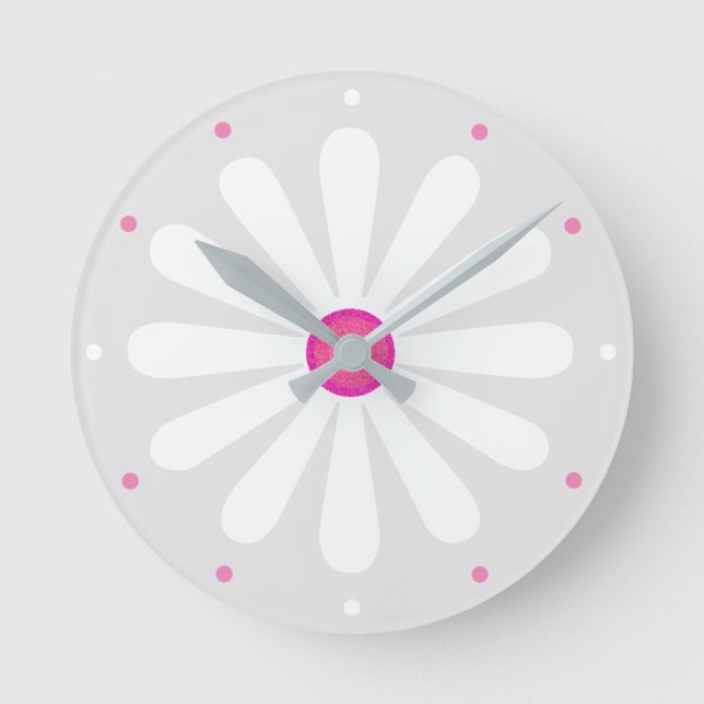 Horloge Ronde Baisson rose blanc et cerise (Recto)