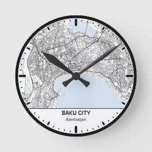 Horloge Ronde Baku Clock City Line Art