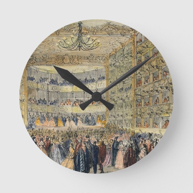 Horloge Ronde Bal masqué au théâtre Fenice, Venise, 19e (Recto)