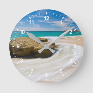 Horloge Ronde Balançoire Sur La Plage