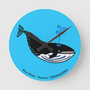 Horloge Ronde Baleine bleue - 24h/24