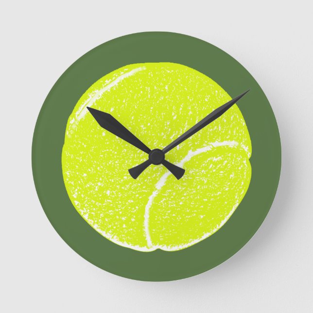 Horloge Ronde balle de tennis jaune (Recto)
