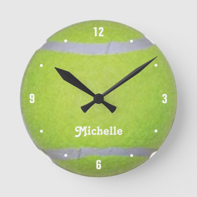 Horloge Ronde Balle de tennis vert (Recto)
