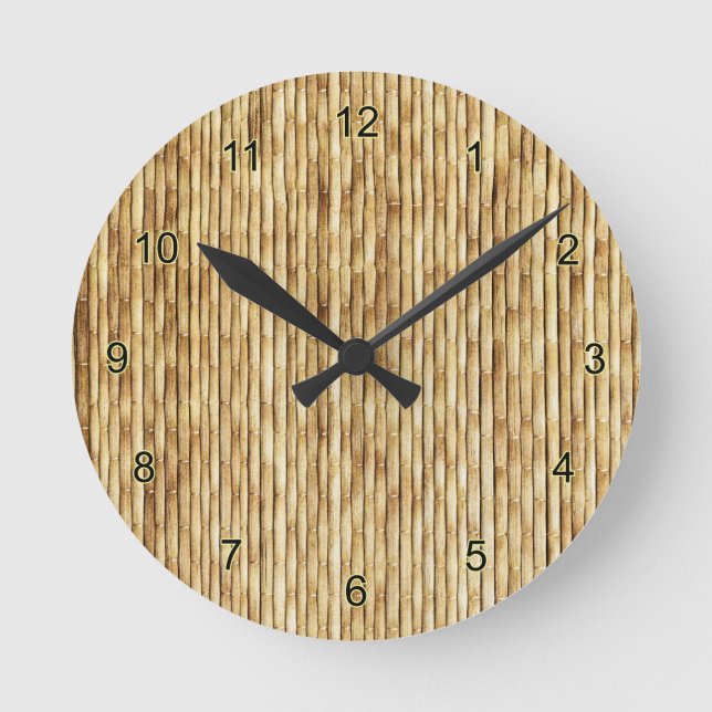 HORLOGE RONDE BAMBOU BEIGE LÉGER (Recto)