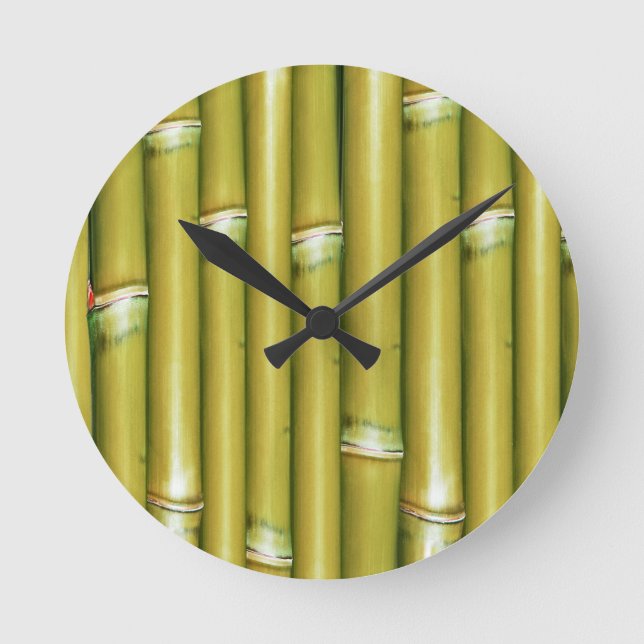 Horloge Ronde Bambou jaune (Recto)