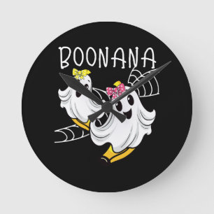 Horloge Ronde Banane fantôme mignon Boonana Halloween