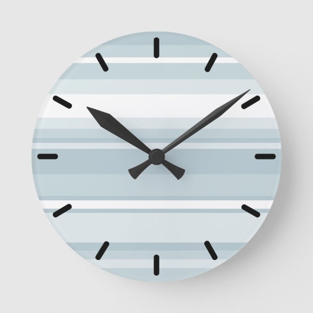 Horloge Ronde Bandes bleu glace (Recto)