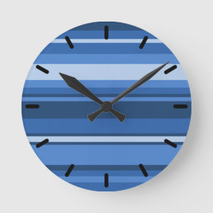 Horloge Ronde Bandes bleu monogramme