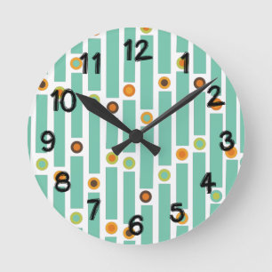 Horloge Ronde Bandes et cercles 