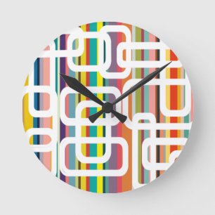 Horloge Ronde Bandes et rectangles