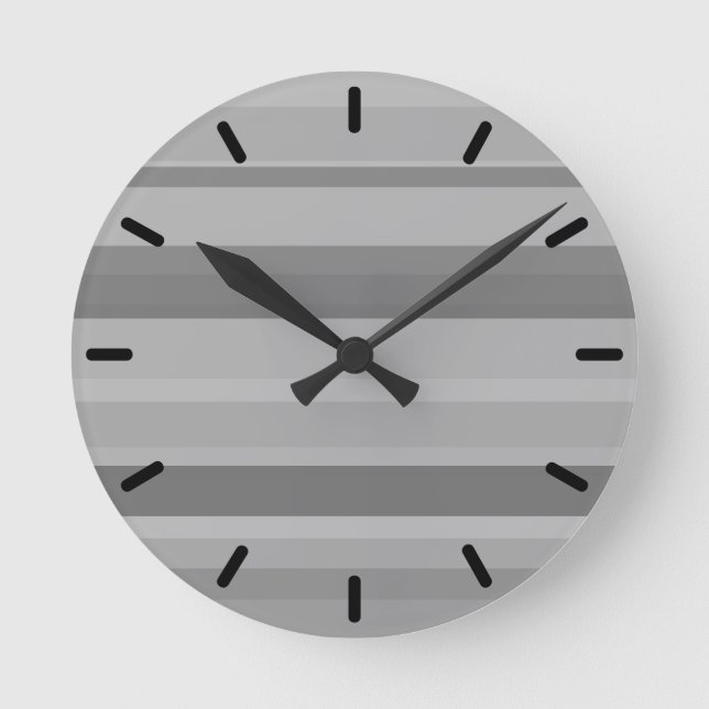 Horloge Ronde Bandes horizontales grises (Recto)